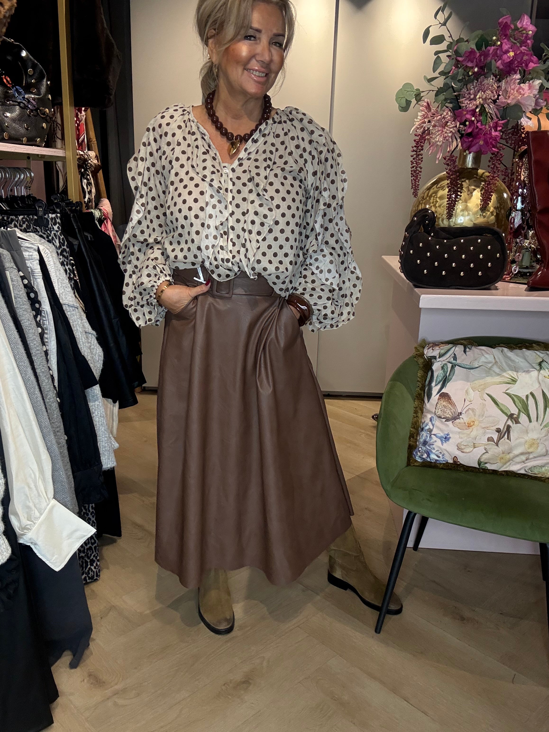 Leren Rok Puh Riem Bruin